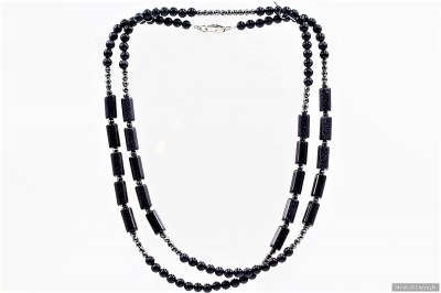 Long collier bluegoldstone